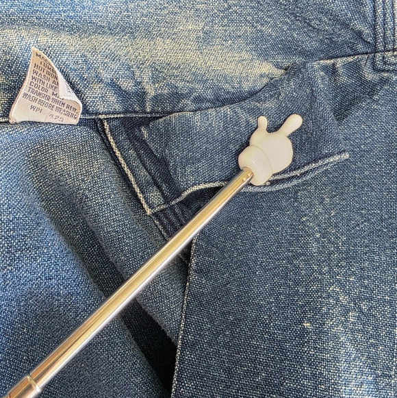 Perry Ellis Women's Blue Denim Chore Barn Jean Jacket Size Medium Square Pockets - Picture 13 of 15